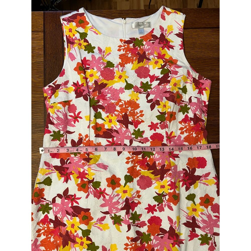 Dress Barn Vibrant Floral Print Sleeveless Sheath Dress Size 14 - Picture 11 of 12